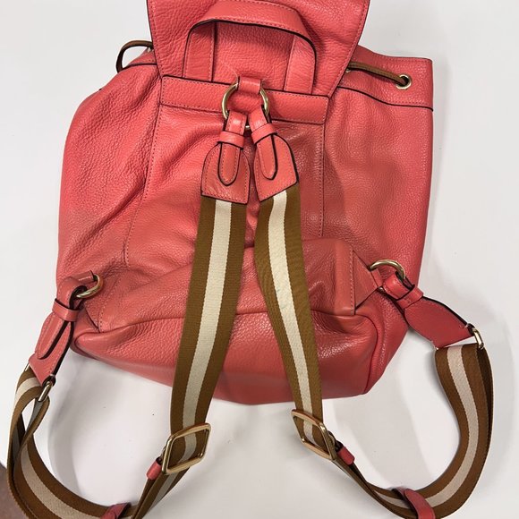 Coach 90399 Jes Horse & Carriage Logo Embossed Bright Coral Back Pack - Picture 7 of 10